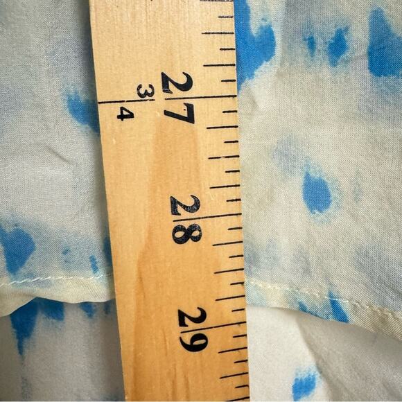 Jenny Han Yellow Blue Silk Beaded Boho Tunic Womens S Beachy Sheer Long Sleeve - Picture 8 of 11